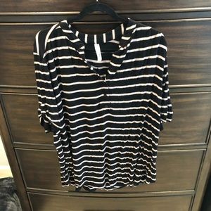 3/4 sleeve stripped top